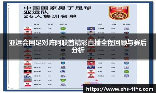 亚运会国足对阵阿联酋精彩直播全程回顾与赛后分析